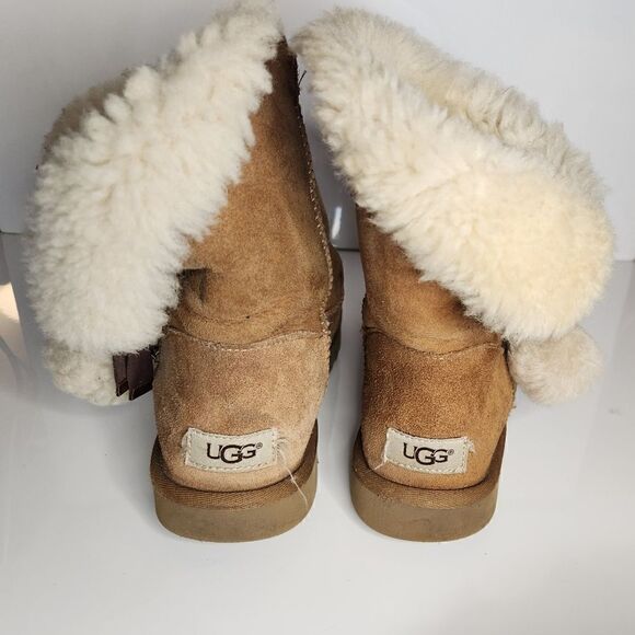 UGG Bailey ll Button Chestnut Winter Boots Size 8 - Picture 4 of 10